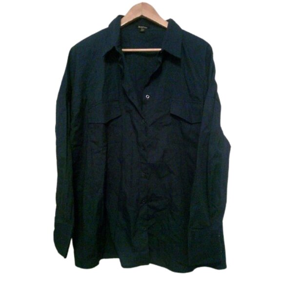 BUNDLE 5/$35 Boohoo Dip hem Oversized Shirt Size 12 NWOT Navy Big Shirt - Picture 3 of 3